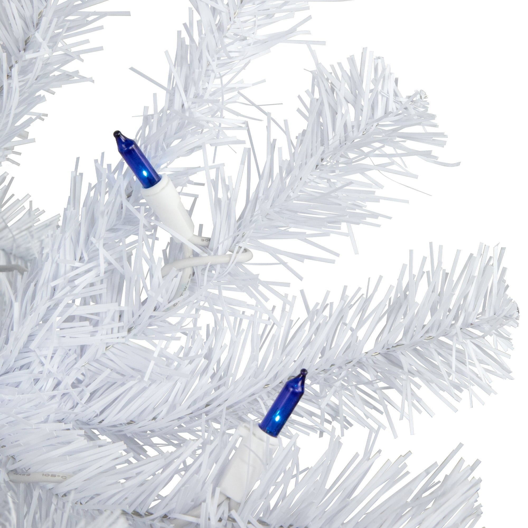 6.5' Pre-Lit Slim Geneva White Spruce Artificial Christmas Tree Green