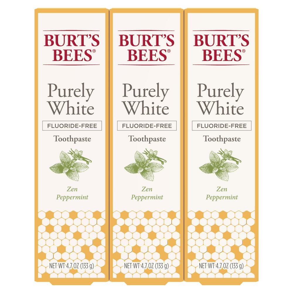 Burt's Bees Toothpaste, Fluoride Free, Purely White, Zen Peppermint, 4.