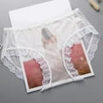 thumbnail image 4 of Skymirror Women Panties Mid Waist Breathable Stretch Soft See-through Floral Lace Sexy Ladies Briefs Underpants Underwear Daily Life, 4 of 8