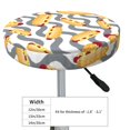 thumbnail image 2 of Hot Dog Print Wave Gray Round Bar Stool Seat Covers, Elastic Round Chair Cover Stool Seat Slipcover Bar Stool Cushions Round Pad for 12-14 inch, 2 of 5