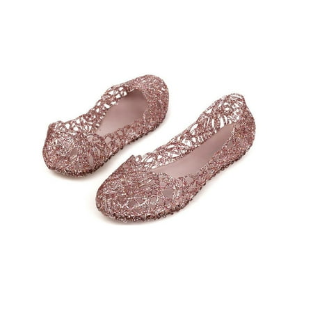

maytalsoy 1 Pair Women Sandals Fashion Crystal Summer Casual Breathable Jelly Shoes Work Office Date Shopping Mesh Footwear Ladies Size 39 Pink