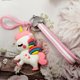 thumbnail image 4 of Llavero creativo de unicornio arcoíris con pegamento suave para niñas, llavero Kawaii de dibujos animados, bolsa de coche, joyería, regalo, accesorios de joyería, 4 of 5