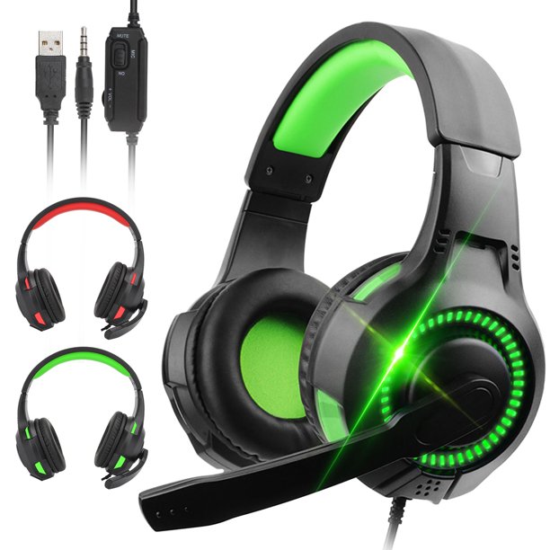 EEEkit Wired Gaming Headset Headphones with Adjustable Microphone for PS4 PC Laptop Mac Phone