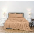 thumbnail image 3 of ROYALE LINENS 300 Thread Count 100% Long Staple Combed Cotton Sheet Set - 4 Piece Queen Bed Sheets - 1 Fitted, 1 Flat & 2 Pillow Cases - Soft Cool & Crisp Sheet Set (Queen, Sand), 3 of 10
