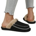 thumbnail image 4 of CHICVOMEY Warm Comfort Slippers for Women Memory Foam House Slippers with Non-Slip Sole - Plush Faux Fur Fuzzy Indoor Outdoor Slides, 4 of 5