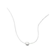 Single White Cultured Freshwater Pearl Necklace Sterling Silver