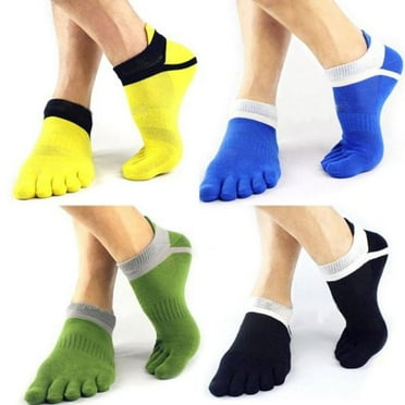 Men Women Diabetic Socks - Breathable Cotton Loose Fitting Design Physician Approved Non Binding Top Ankle White 5 Finger Toe Sock