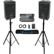 Samson Expedition XP800 800w Portable 8" PA DJ Speaker+Powered Mixer+Headset