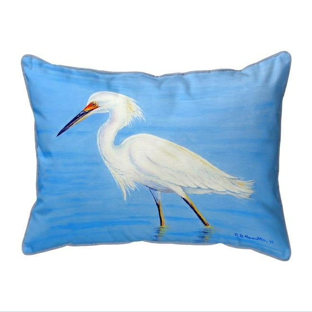 Betsy Drake HJ1087 16 x 20 Po Traque de l'Aigrette Enneigée Grand Oreiller Intérieur et Extérieur à Cordon