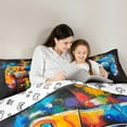 thumbnail image 5 of Homewish Teens Colorful Gamepad Bedding Comforter Set,Watercolor Graffiti Twin Comforter Sets,Multicolor Solash Ink Bedding Set For Boys Kids,Ultra Soft Home Decor Reversible,2pcs, 5 of 8