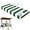 Green Stripes 2, variant on Outdoor Wicker Patio Furniture Cushions 3 Piece Set Waterproof Settee Cushion All-Weather Durable Fluffy Chair Pads,Porch Swing Cushion,1 Bench Cushions,43”x20”&2 U-Chair Pads 19”x19”& Green
