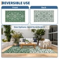 thumbnail image 5 of HIWEAVER 9' x 12' Green/White Outdoor Rug PP Plastic Straw Woven Waterproof Patio Rug with Border Portable Outside Carpet for Balcony Deck Picnic Garden Decor, 5 of 8