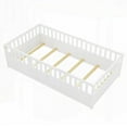 thumbnail image 5 of Twin Size Pine Platform Bed Frame with High Security Barrier, White, for Bedroom, 5 of 14