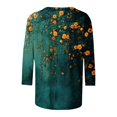 thumbnail image 4 of successthop Floral Blouses for Women Plus Size 3/4 Sleeve Shirt Lightweight Oversized Crewneck Trendy Clothes Print Top, 4 of 5