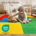 thumbnail image 4 of ODIKA 8'x10' Washable Area Rug Bedside Retro Checkered Hopscotch Block Grid Motif Storybook for Living Room, Under Sectional, Family , Durable, Non-Slip, 4 of 7