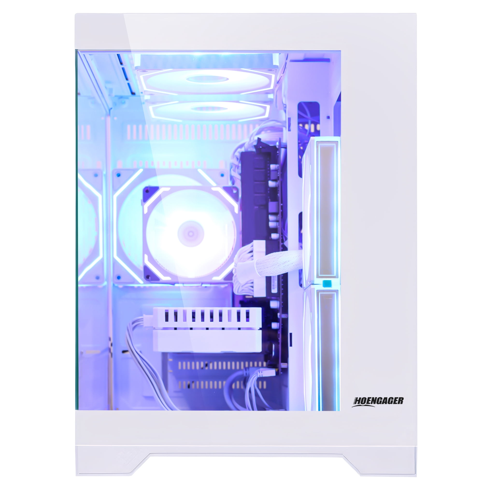 Hoengager King Gaming PC AMD Ryzen 5 5500 6-Core 3.6 GHz,Radeon RX 6500 XT 4GB, 16GB DDR4 ,1TB PCIe SSD ,ARGB Software, Windows 11 Prebuilt PC-White