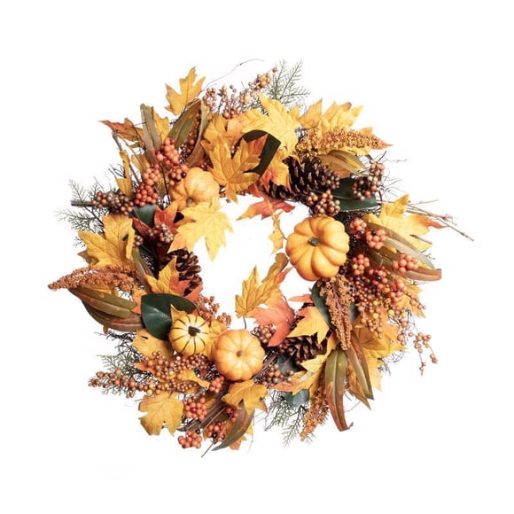 Corona para celebrar el otoño sin iluminación, 24 cm (paquete de 4)