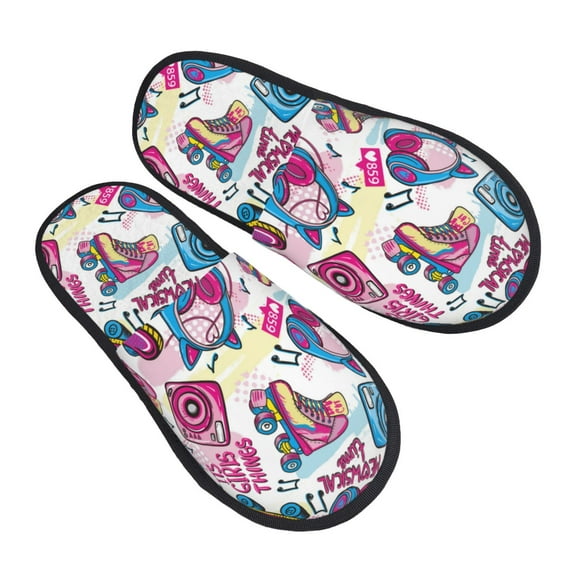 House Slippers for Women Men - Cute Cartoon Skateboard Shoes Lightweight House Shoes Fuzzy Slippers, Soft Slip-On Cozy House Slippers for Woman Indoor Outdoor