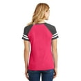 thumbnail image 2 of District Made Ladies Game V Neck Tee-XS (Heathered Watermelon/ Heathered Charcoal), 2 of 6
