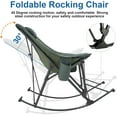 thumbnail image 3 of Oversized Rocking Camping Chair, Fully Padded Patio Chair with Side Pocket, High Back Portable Lawn Recliner with Headrest, Outdoor Camp Rocker Chairs for Adults Heavy Duty 350 LBS, Green, 3 of 18