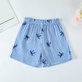 thumbnail image 5 of felwors Toddler Girl Clothes 9 12 18 24 Months 2T 3T Baby Summer Outfit Sleeveless Bow Stripes Print Ruffle Tops Shorts Set (6-9 Months,Blue), 5 of 6
