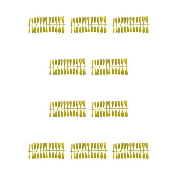 Vogacara Tabletas para mejorar las uñas, diseño elegante de puntos, textura esmerilada impermeable, textura esmerilada, puntas de manicura JM-02Amarillo 10piezas