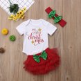 thumbnail image 4 of Fortune Tenues de Noël pour Filles, Barboteuse à Manches Courtes Blanches + Shorts en Tulle à Couches Rouges, 4 of 9