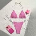 thumbnail image 3 of 2 Piece Swimsuit for Women Gingham Bikini Set Triangle Bow Front Womens Bathing Suits High Waist, 3 of 9