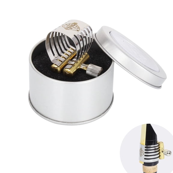 Ligadura de acero inoxidable bañada en plata para clarinete/saxo si bemol