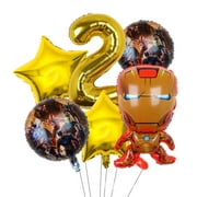 Avengers Marvel Heroes, Spider-Man, Hulk, Captain America, Round Aluminum Film Balloon Set