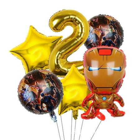 Avengers Marvel Heroes, Spider-Man, Hulk, Captain America, Round Aluminum Film Balloon Set