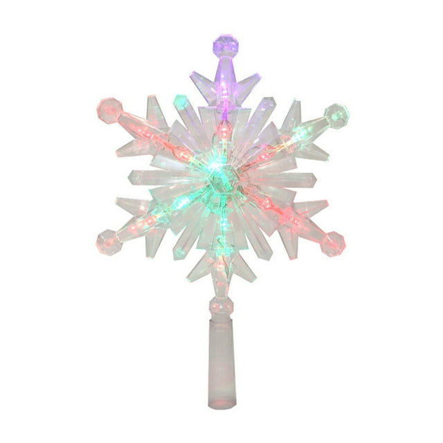 Kmbangi Christmas Tree Topper with Light, Stars Moon/Snowflakes Tree Top for Desktop Party Decoration Holiday Supplies