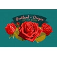 thumbnail image 3 of Portland, Oregon, Rose, Letterpress, Contour (100% Cotton Canvas Reusable Tote Bag), 3 of 3