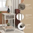 thumbnail image 7 of VENTOPYR Vintage Nightstand with Storage Drawer,2-Tier Light Grey MDF Bedside Table for Small Spaces, 7 of 7