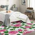 thumbnail image 2 of 3x4 Rug, Pink Rose Rug & Home Decor - Front Door Mat Indoor Entrance, Spring Floral Rugs for Entryway, Washable Non Slip Soft Low Pile Small Area Rug, Flower Botanical Room Decorations, 2 of 5