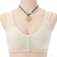 thumbnail image 4 of Hontri Bras for Women, Women Sexy Lace Front Button Shaping Cup Adjustable Shoulder Strap Large Size Bra Beige M under $10, 4 of 7