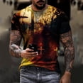 thumbnail image 1 of Waiimak T-Shirt Unimode pour Hommes Imprimés Graphiques Croix Manches Courtes Blouse Décontractée, 1 of 9