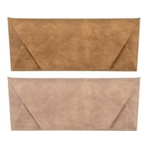 Uxcell 2pcs Eyeglass Case 6.5" x 2.6" Leather Glasses Case for Women Men, Camel Brown