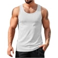 thumbnail image 3 of Wiyuqeen Mens Solid Racerback Tank Top Scoop Neck Sleeveless Gym Workout Shirt Summer Athletic Muscle Tee S-3XL, 3 of 6