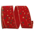 thumbnail image 1 of Reliant Ribbon - 90999W-065-40H, Holiday Beads Wired Edge Ribbon, Red, 2-1/2 Inch, 20 Yards, 1 of 1