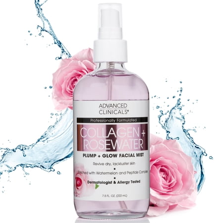 Advanced Clinicals Collagen & Rosewater Facial Mist 8 fl oz