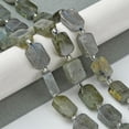 thumbnail image 2 of 3strands Natural Labradorite Beads Strands with Seed Beads Rectangle 11.5~12.5x7.5~10x5~6.5mm Hole: 0.8~0.9mm about 13pcs/strand 7.68~8.07 inch(19.5~20.5cm), 2 of 5
