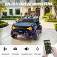thumbnail image 4 of 24V 2 Seater Ride on Cars for Big Kids, Licensed Ford Bronco Raptor Powered Ride on Toy Truck with Remote Control, Spring Suspension, Bluetooth, LED Light, Electric Car for Kids 3-8 Boys Girls, Blue, 4 of 8