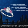 thumbnail image 2 of Gem Stone King 925 Sterling Silver Ring Oval Topaz and Pink Moissanite (1.96 Cttw), 2 of 6