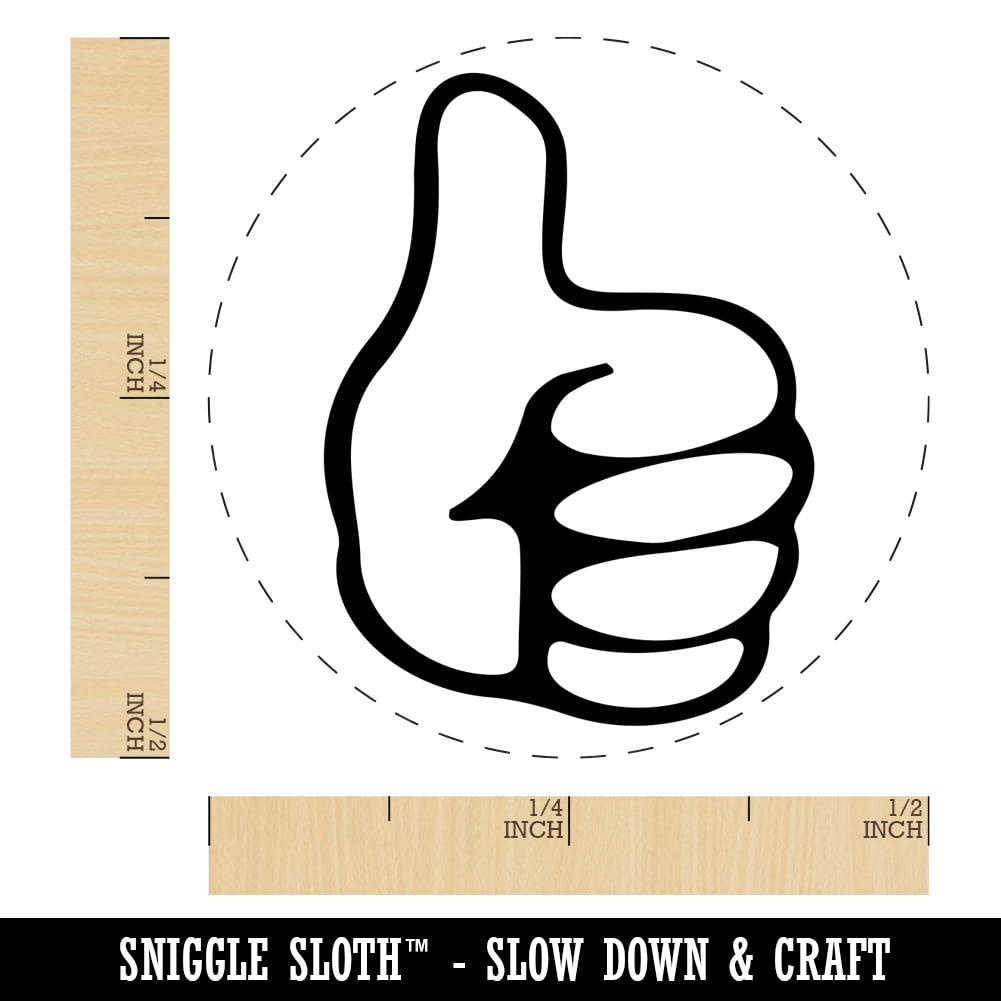 Thumbs Up Down Self-Inking Rubber Stamp Ink Stamper - Dry Pad (No Ink) - Mini 1/2 Inch