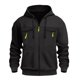 thumbnail image 1 of pstuiky Camisas para hombre de manga larga, Sudadera con capucha multibolsillos para hombre, informal, de moda, con cremallera, color liso, manga larga top de hombre xl, 1 of 5