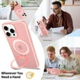 thumbnail image 3 of Asuwish Phone Case for iPhone 16 Pro Max 6.9 inch Tempered Glass Screen Protector Magnetic Folding Stand Frosted Translucent Rugged Shockproof Protective Cell Cover i Phone 16ProMax Women Men Pink, 3 of 7