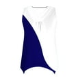 thumbnail image 4 of Timegard Womens Tank Top V Neck Ruched Irregularly Sleeveless Tunic Top Casual Color Block Tee Comfy, 4 of 5