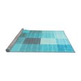 thumbnail image 2 of Ahgly Company Machine Washable Indoor Rectangle Checkered Light Blue Modern Area Rugs, 5' x 7', 2 of 4