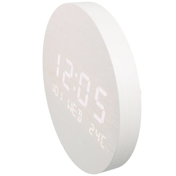 BEADCEST 1Pc Table Top Clock Wooden Electronics 7.66x7.66Inch Simple Design For Home Use